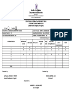 Department of Education: Pre-Test Posttest