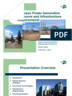 Biomass Power Generation Resource and Infrastructure Requirements