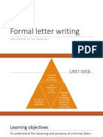 Formal Letter Writing: Application To The Principal