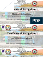 Certificate of Recognition: Mary Ann D. Gabriel