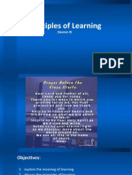 Principles of Learning: (Session 8)