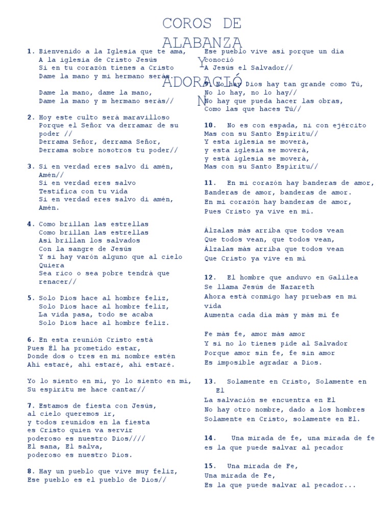 Himnos De Alabanza Y Adoración A Dios Pdf Jesús Cristo Título
