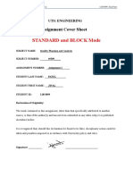 Standard and Block Mode: Assignment Cover Sheet
