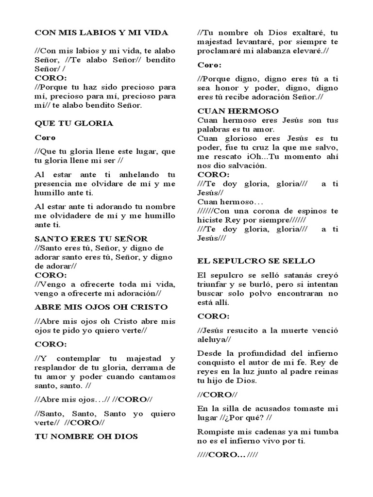 Con Mis Labios y Mi Vida | PDF | Creencia religiosa y doctrina
