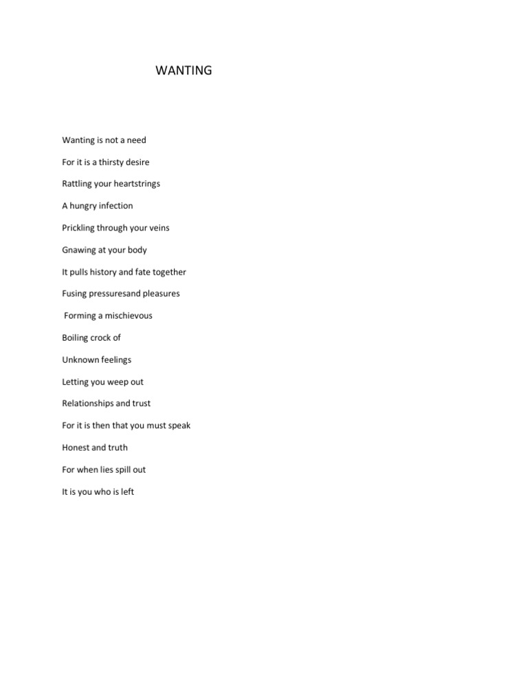 Wanting | PDF
