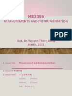 Measurements and Instrumentation: Lect. Dr. Nguyen Thanh Dong March. 2022