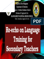 Language Training For English Teachers