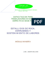 Estallidos de Rocas, Derrumbes y Sostenimiento de Labores