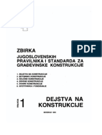 Zbirka Jugoslovenskih Pravilnika I Standarda Za Gradjevinske Konstrukcije - DeJSTVA NA KONSTRU