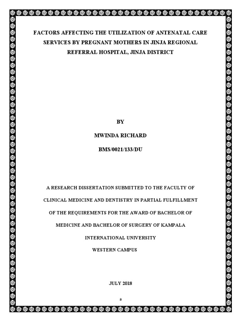 Antenatal Care Utilization in Jinja | PDF | Pregnancy | Maternal Health