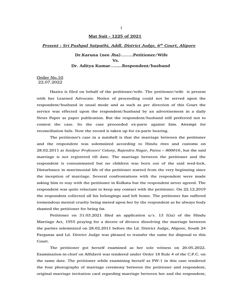 Civil Order 1 | PDF | Lawsuit | Marriage
