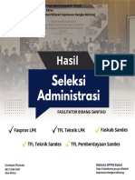 Hasil Seleksi ADM Bidang Sanitasi 2022