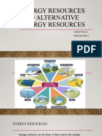 Energy Resources and Alternative Energy Resources