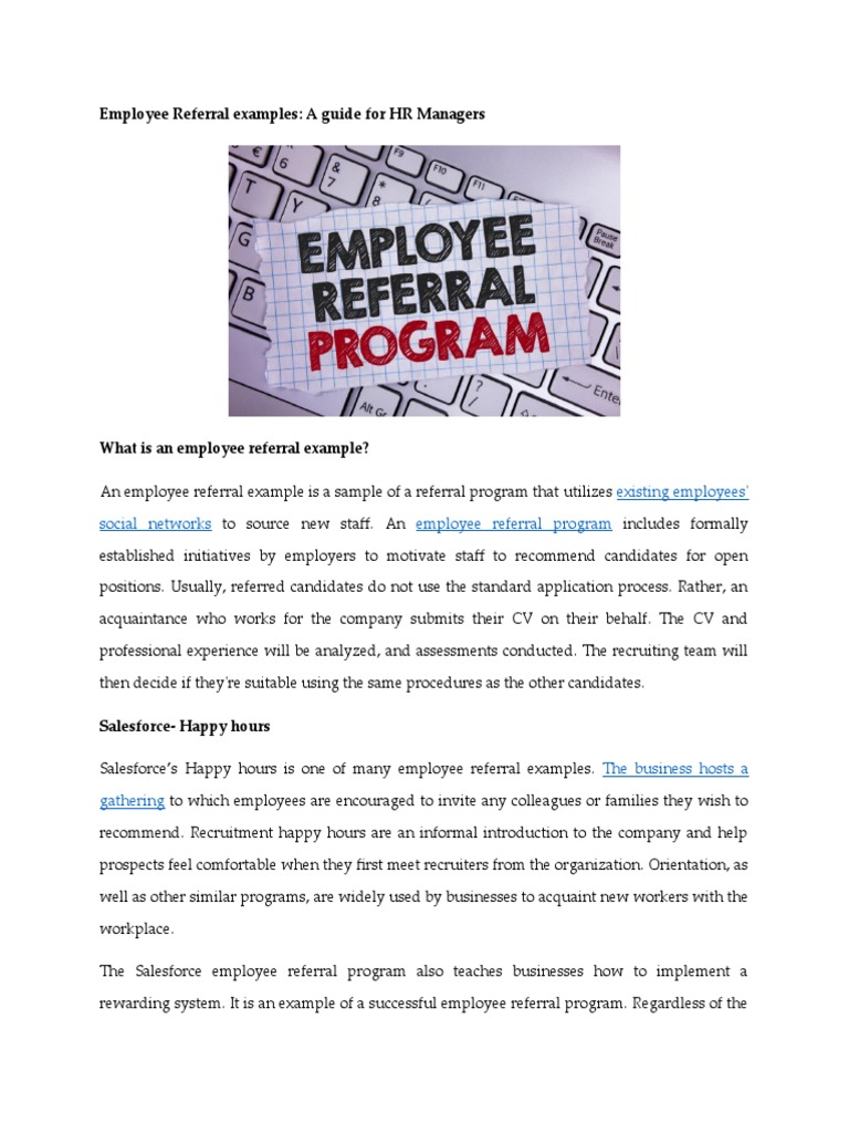 Employee Referral Program Examples | PDF | Recruitment | Employment