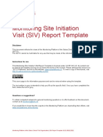 Monitoring Site Initiation Visit (SIV) Report Template: Disclaimer