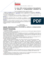 Ordinul 225 - 1995 Privind Aprobarea Normativului-Cadru de Acordare Si Utilizare A Echipamentului Individual de Protectie