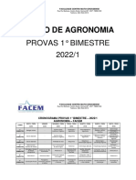 Calendário de Provas 2022 - 1