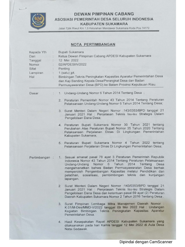 Nota Dinas Batam | PDF