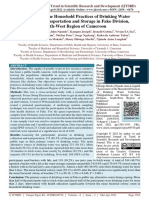 Assessment of The Household Practices of Drinking Water Collection, Transportation and Storage in Fako Division, South West Region of Cameroon