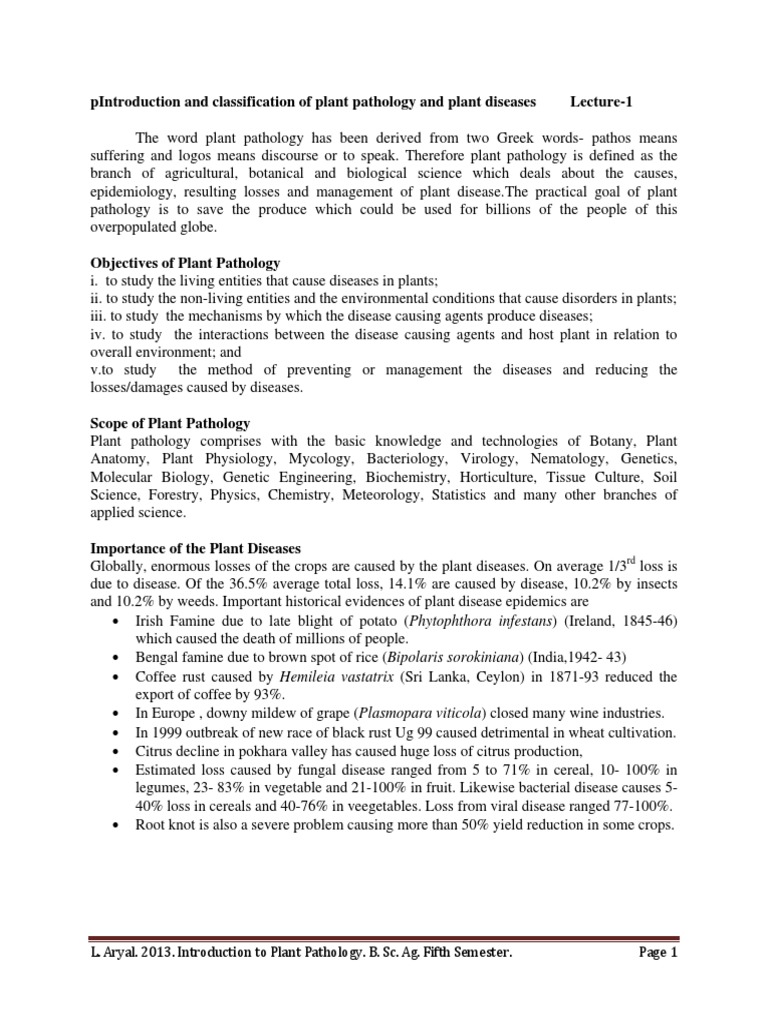 Overview of Plant Pathology Principles | PDF | Fungus | Plant Pathology