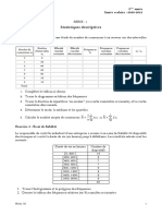 (Serie TD 1) (Statistique) (Hosni)