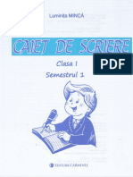 Caiet de Scriere - Clasa 1 Sem.1 - Luminita Minca