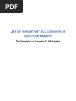 List of SQL Commands