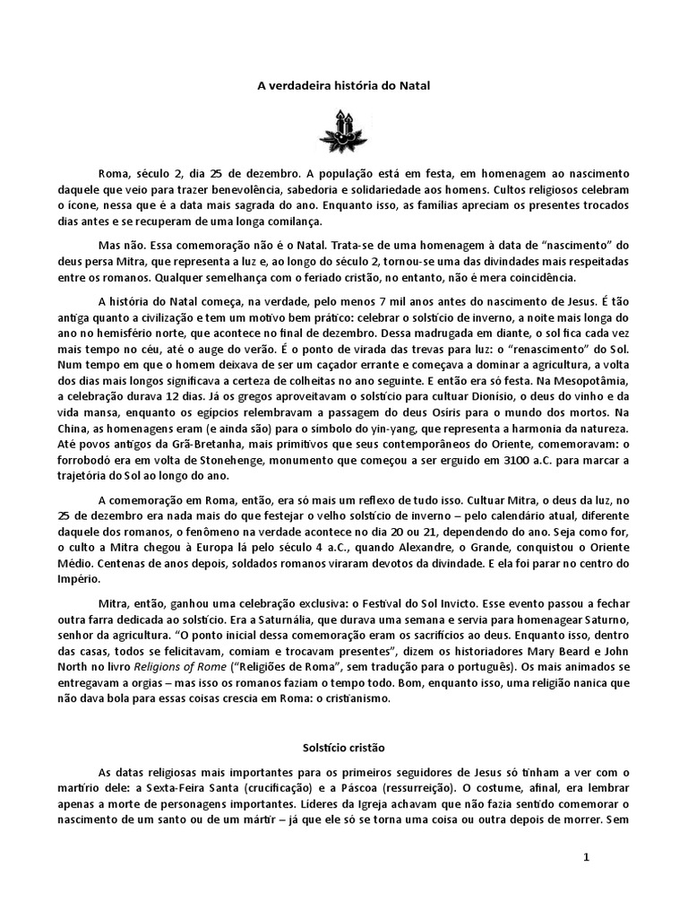 A Verdadeira História Do Natal Pdf Natal Nascimento De Jesus