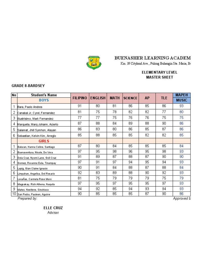 Grade 10 Performance Summary Report | PDF