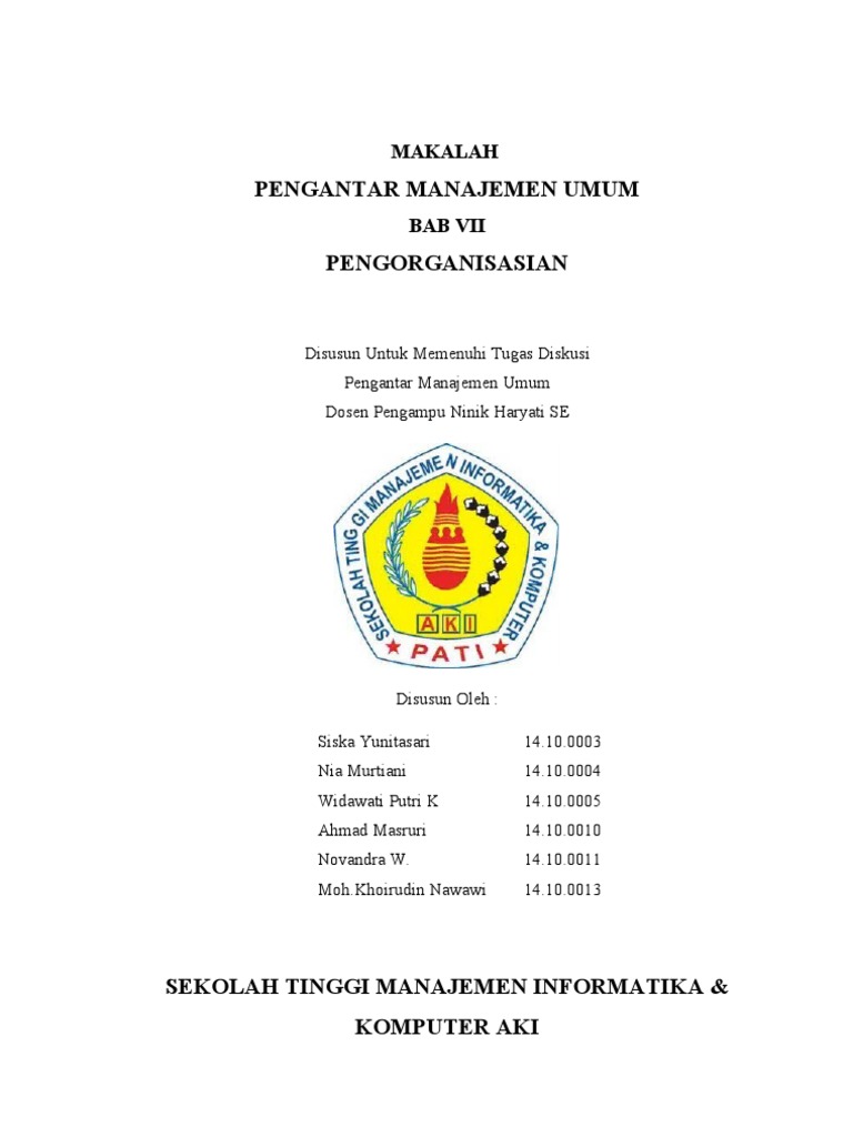 Makalah Pengorganisasian