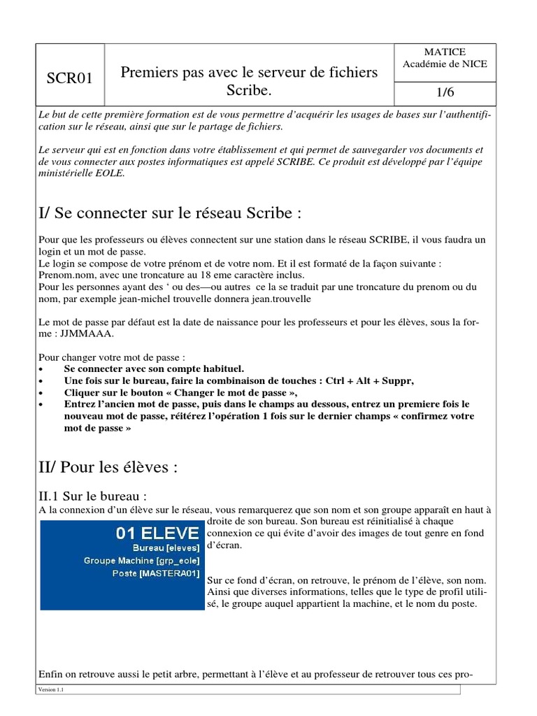 Guide d'utilisation du serveur Scribe | PDF | Fichier informatique ...
