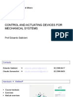 Control and Actuating Devices For Mechanical Systems: Politecnico Di Milano