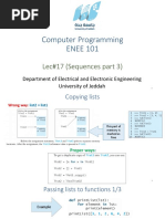 Computer Programming ENEE 101: Lec#17 (Sequences Part 3)