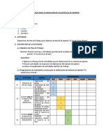 Plan de Trabajo de Articulo de Opinión