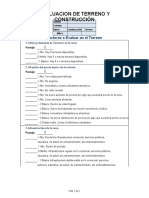 Evaluacion de Terreno Y Construcción: Factores A Evaluar en El Terreno