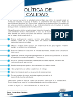 Política de Calidad Actualizada