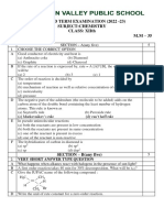 Pre Mid Term Examination (2022 - 23) Subject:Chemistry Class: Xiith Time: 1 Hour 30 Min M.M - 35