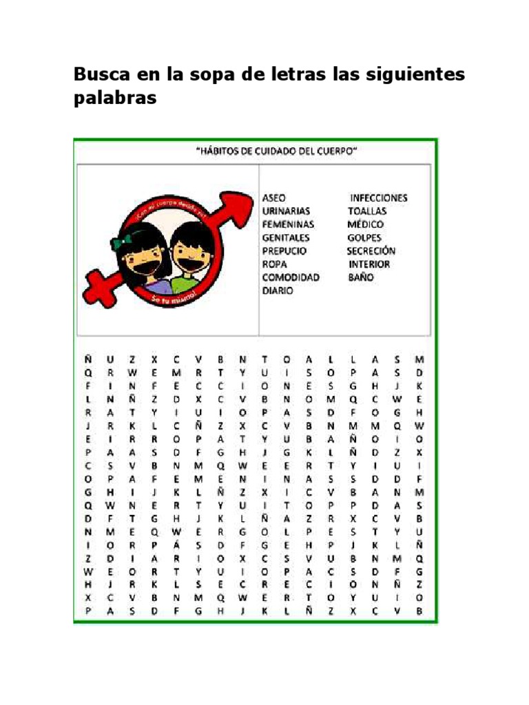 Busca en La Sopa de Letras Las Siguientes Palabras | PDF