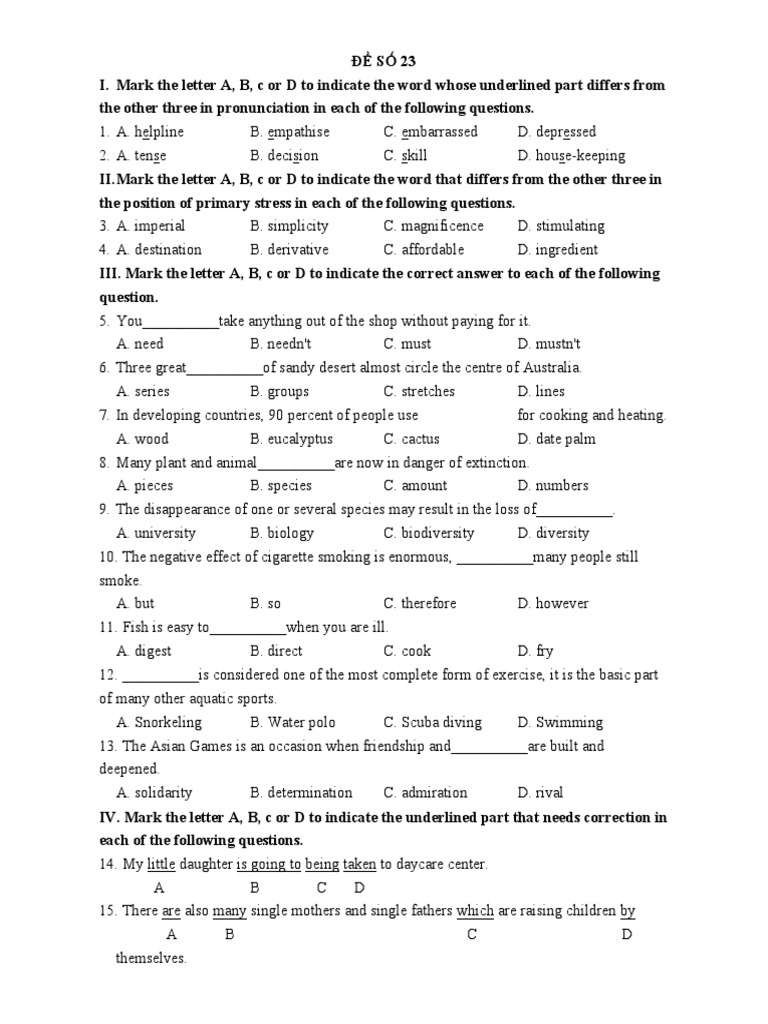 English Language Practice Test 23 | PDF | Postgraduate Education ...