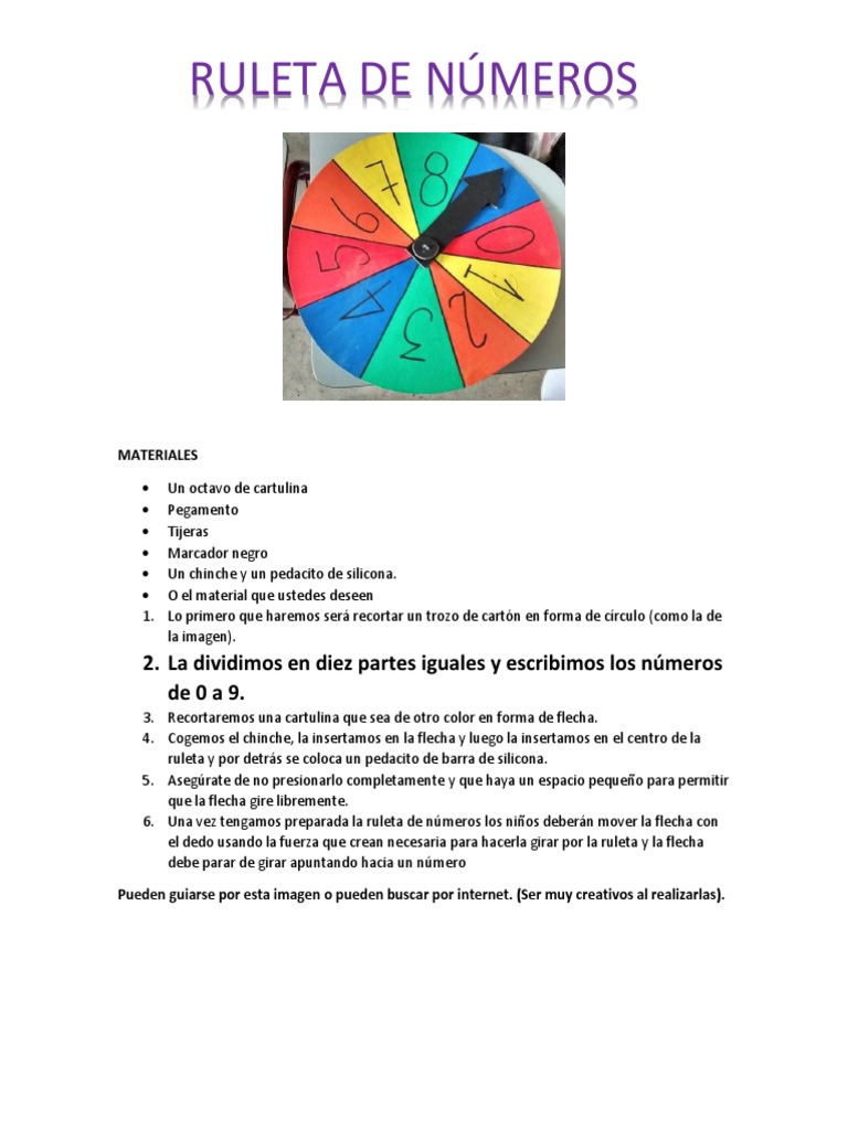 Cómo hacer una ruleta de cartón | PDF | Hogar, jardinería y bricolaje