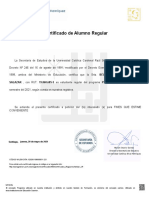 Certificado de Alumno Regular: Bélgica Constanza Zúñiga Salazar 19.860.685 5 Psicología