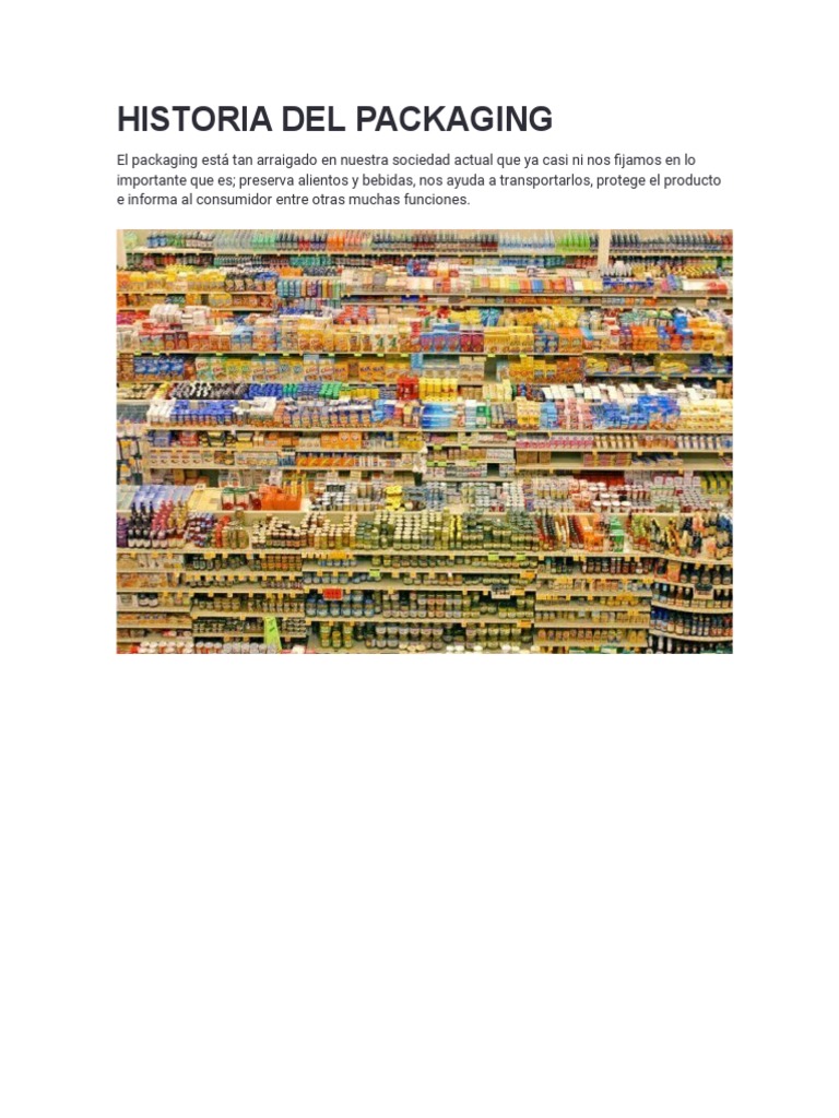 Historia Del Packagin1 | PDF | Papel | El plastico