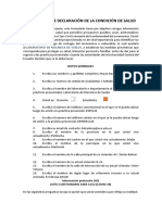 Formulario de Declaración de La Condición de Salud