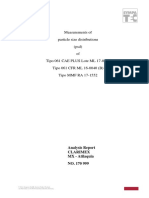 Measurements of Particle Size Distributions (PSD) of Tipo 061 CAE PLUS Lote ML 17-0240 Tipo 061 CFR ML 16-0040 (B) Tipo MMF RA 17-1552