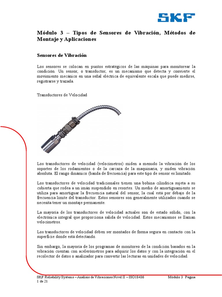 3 Sensores De Vibración Montaje Y Aplicación Rv02 Pdf
