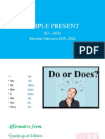 Simple Present: Monday February 14th, 2022