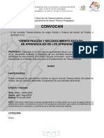 Convocatoria Demostración y Reconocimiento Estatal de Aprendizaje de Los Aprendientes