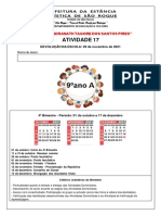 Calendário Escolar 4o Bimestre EMEF Tagore