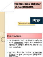 Lineamientos para Elaborar Un Cusetionario