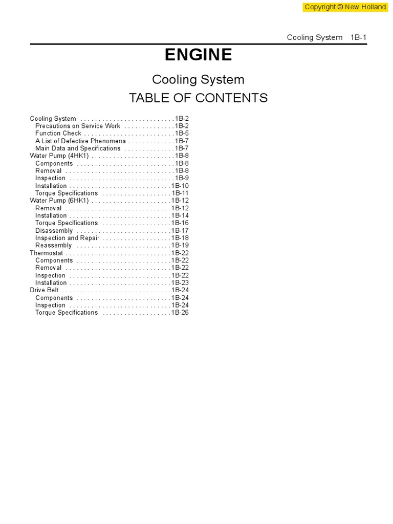 Engine Cooling System PDF Belt (Mechanical) Thermostat